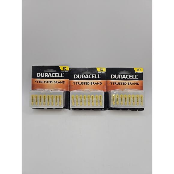 Lot of 3 Duracell Hearing Aid Batteries Size 10 Expired 2024 Value Pack - Picture 1 of 3